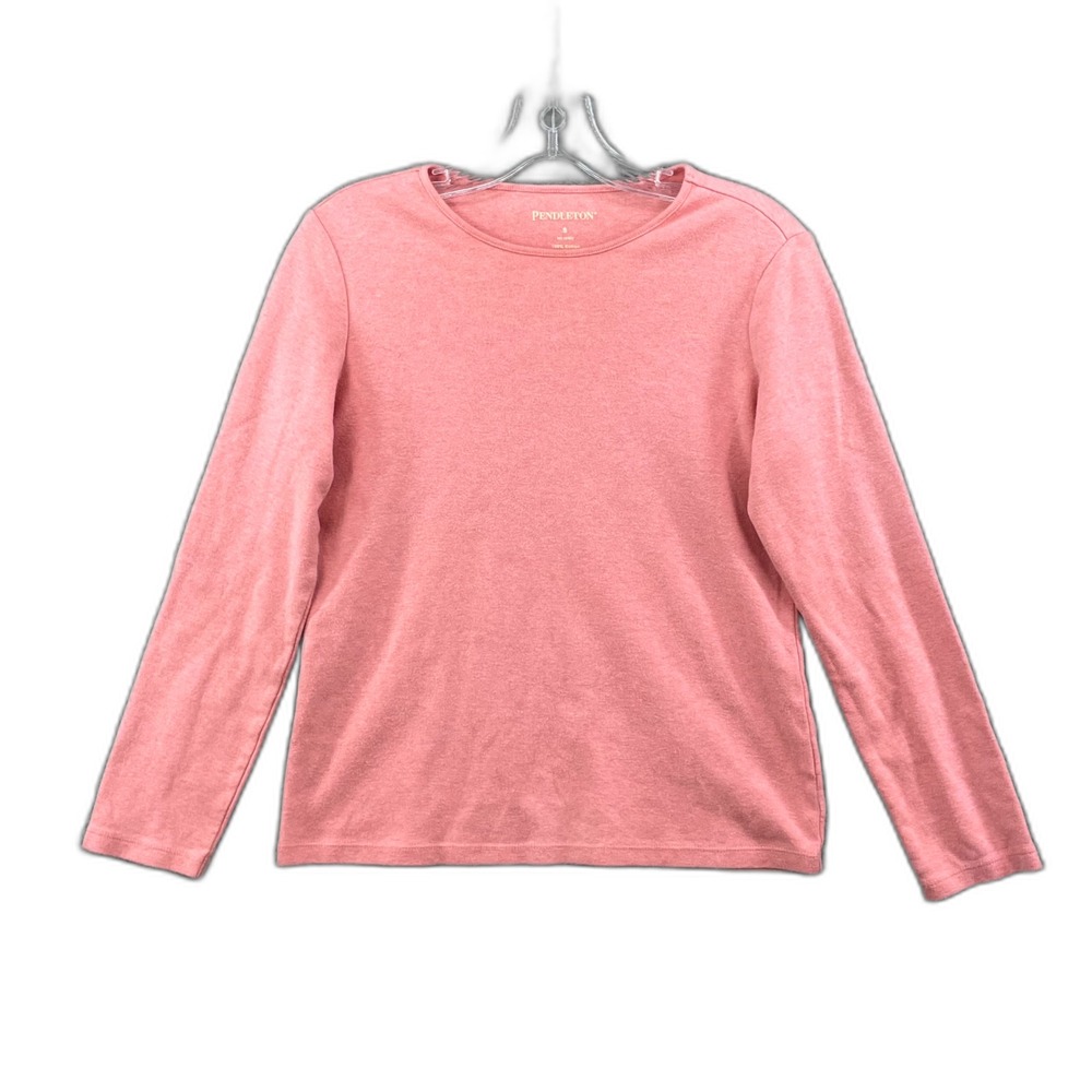 Pendleton Shirt Womens Small Pink Long Sleeve Round Neck Classic Minimalist Surf